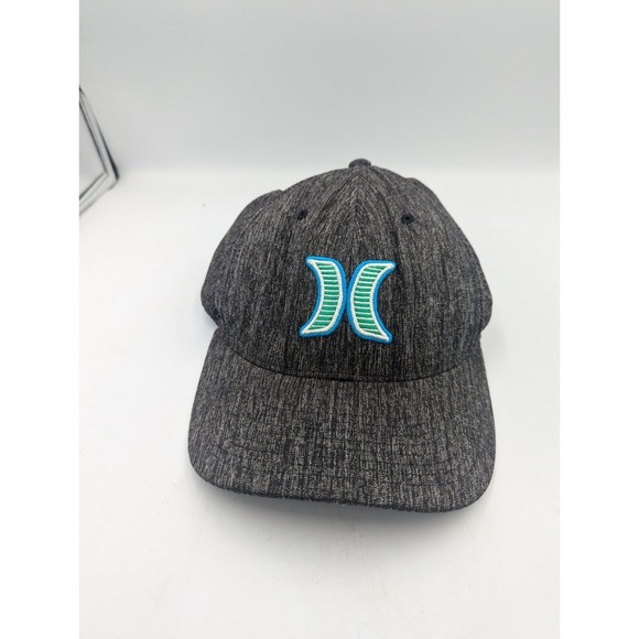 Flexfit Other - Hurley Flexfit Hat L/XL Stretch Baseball Cap Gray W Blue Green raised Logo
